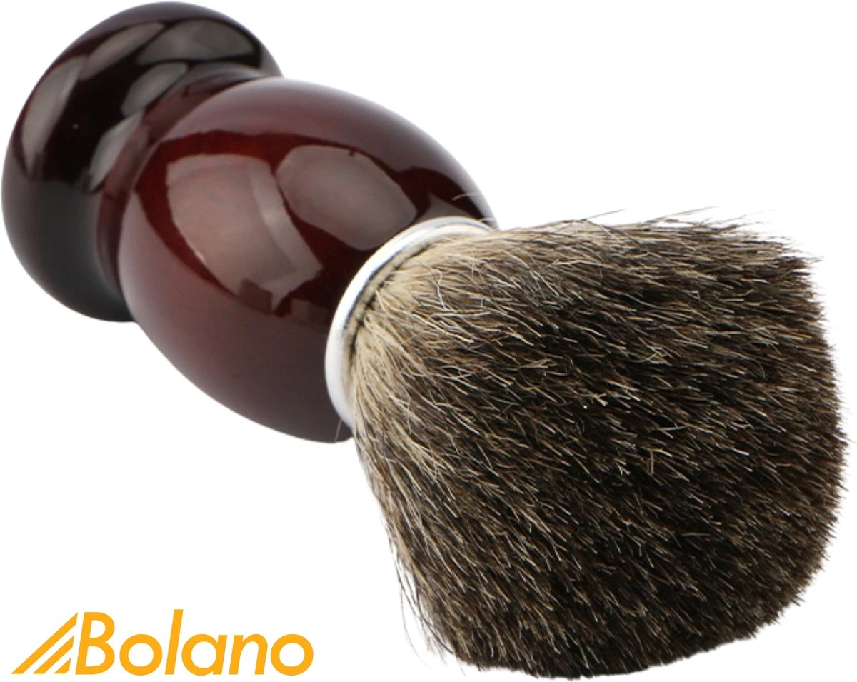 Bolano® Premium Duurzaam Scheerkwast Brown Wood - Klassiek Scheerkwast Voor Mannen En Vrouwen - 100% Soepel Haar Voor Een Optimale Verdeling 3 Bolano® Premium Duurzaam Scheerkwast Brown Wood - Klassiek Scheerkwast Voor Mannen En Vrouwen - 100% Soepel Haar Voor Een Optimale Verdeling - Afbeelding 3