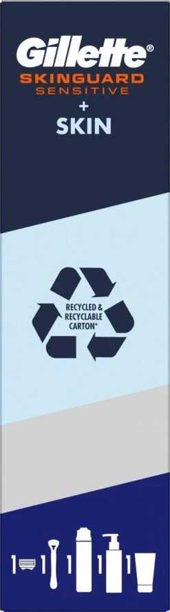 Gillette® Gillette Geschenkset SkinGuard Sensitive - Scheersysteem Voor Mannen + SkinGuard Scheergel 200ml + Hydraterende Crème 100ml + Gezichtsreiniger 140ml -Verzorgingsproductenwinkel 335x1200