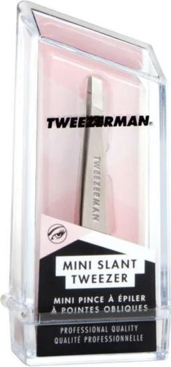 Tweezerman - Mini Slant Tweezer - Klassiek RVS - Pincet -Verzorgingsproductenwinkel 560x1200