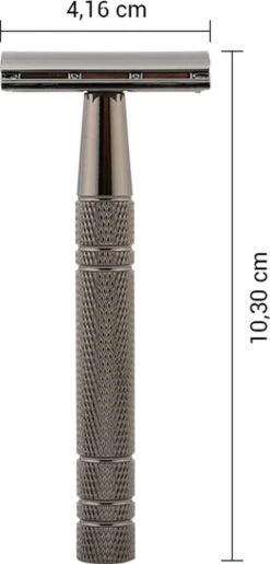 Safety Razor Scheermes + 20 Scheermesjes - Aluminium - Antraciet - Double Blade -Verzorgingsproductenwinkel 575x1200