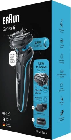 Braun Series 5 51-M1850s - Elektrisch Scheerapparaat Mannen - Met 2 EasyClick-opzetstukken - Munt 21 Braun Series 5 51-M1850s - Elektrisch Scheerapparaat Mannen - Met 2 EasyClick-opzetstukken - Munt -Verzorgingsproductenwinkel 612x1200