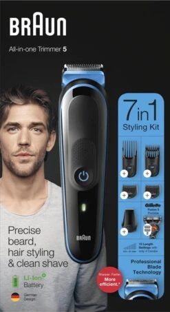 Braun MGK5245 7-in-1 Trimmer Baardtrimmer Voor Mannen - Gezichts- En Haartrimmer - Zwart/Blauw -Verzorgingsproductenwinkel 654x1200 4