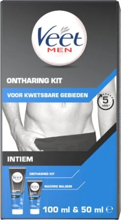 Veet - Men - Ontharingskit Voor Intieme Delen - Ontharingscrème En Aftercare - 100 Ml + 50 Ml -Verzorgingsproductenwinkel 663x1200