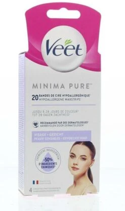 Veet Ontharingsstrips - Gezicht - Hypoallergene Minima - 20 Stuks -Verzorgingsproductenwinkel 710x1200