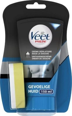 Veet Men Ontharingscrème - Gevoelige Huid - In Douche - 2 X 150 Ml -Verzorgingsproductenwinkel 747x1200