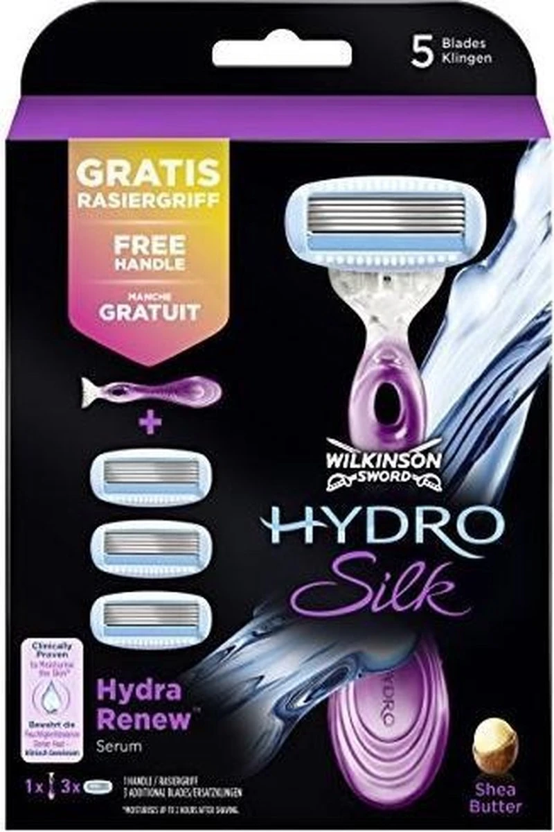 Wilkinson Hydro Silk Mesjes Voor Vrouwen Voordeelverpakking Met 3 Mesjes 1 Wilkinson Hydro Silk Mesjes Voor Vrouwen Voordeelverpakking Met 3 Mesjes
