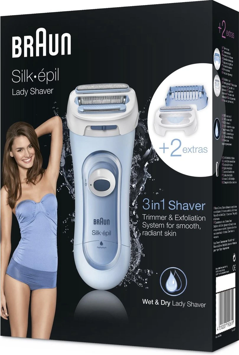 Braun Silk-épil Lady Shaver 5-160 - Bleu - 3en1 Pour Femme - Rasoir Électrique - Tondeuse & Exfoliation 8 Braun Silk-épil Lady Shaver 5-160 - Bleu - 3en1 Pour Femme - Rasoir Électrique - Tondeuse & Exfoliation - Afbeelding 8