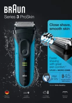 Braun Series 3 ProSkin 3045s Scheerapparaat Met Scheerblad - Blauw -Verzorgingsproductenwinkel 835x1200