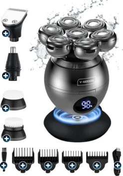 V-Goods Professioneel 5 In 1 Scheerapparaat - Mannen - 7D - 9 Opzetstukken - Tondeuse - Trimmer - Nat En Droog Scheren - Draadloos