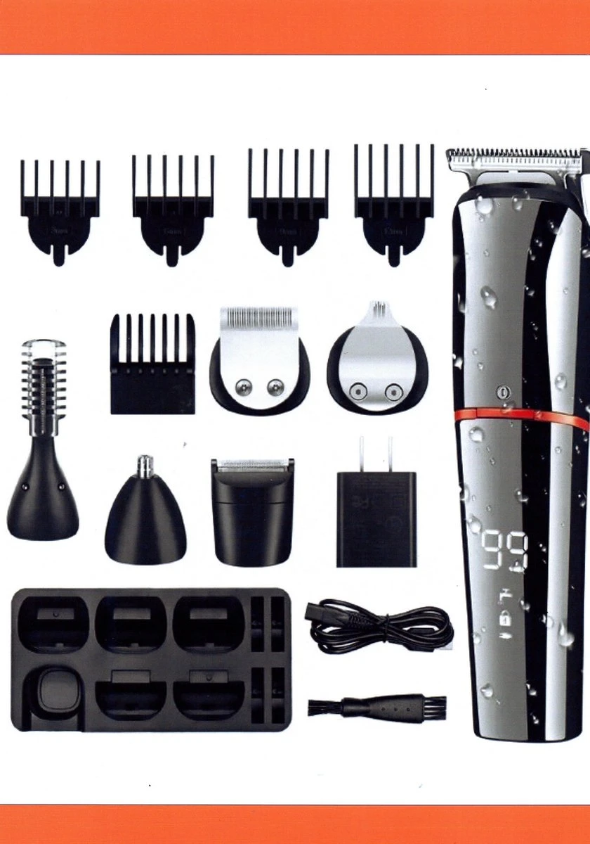 Baardtrimmer/Body Groomer-6in 1-voor Mannen-waterdicht-voor Baardhaar-hoofdhaar-lichaamshaar 5 Baardtrimmer/Body Groomer-6in 1-voor Mannen-waterdicht-voor Baardhaar-hoofdhaar-lichaamshaar - Afbeelding 5