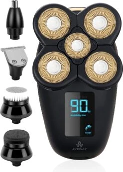 AyeWay 5 In 1 Scheerapparaat - Draadloos - Baardtrimmer - Scheren, Trimmer & Reiniger - Scheerapparaat Mannen - Trimmer Baard