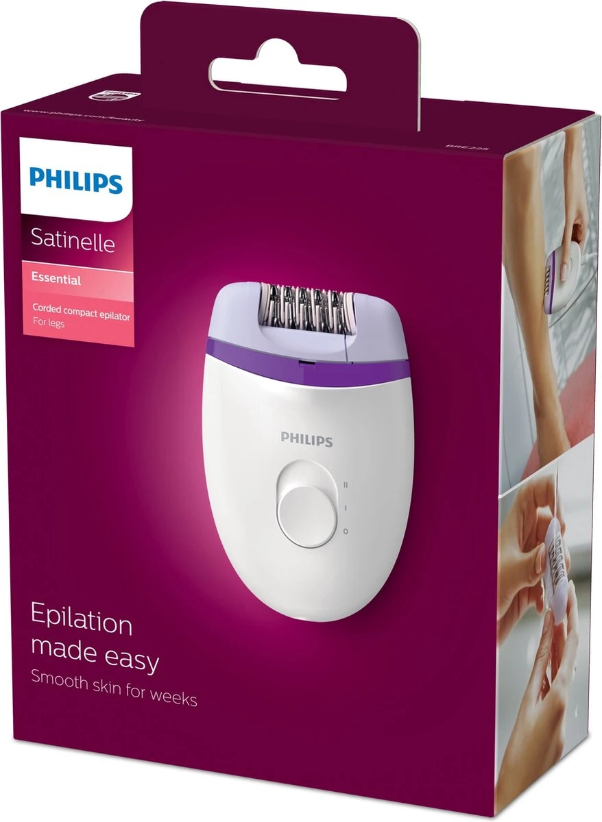 Philips Satinelle Essential BRE225/00 Epileerapparaat Paars, Wit 9 Philips Satinelle Essential BRE225/00 Epileerapparaat Paars, Wit - Afbeelding 9