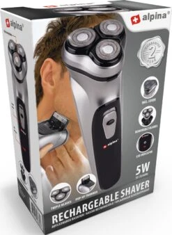 Alpina Scheerapparaat - USB-Oplaadbaar - 3 Zwevende Scheerkoppen - Pop-Up Trimmer - Met Reinigingsborsteltje En Beschermkap - USB-kabel -Verzorgingsproductenwinkel 878x1200 5