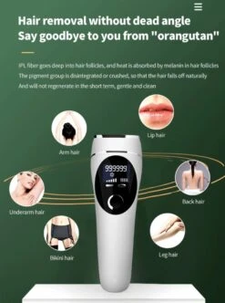 IPL Laser - IPL Laser Ontharingsapparaat - IPL Ontharing - IPL Laserontharing - Lichtontharingsapparaat - Haar Verwijdering - Lichtontharing - 999.999 Flitsen - Groen -Verzorgingsproductenwinkel 892x1200 2