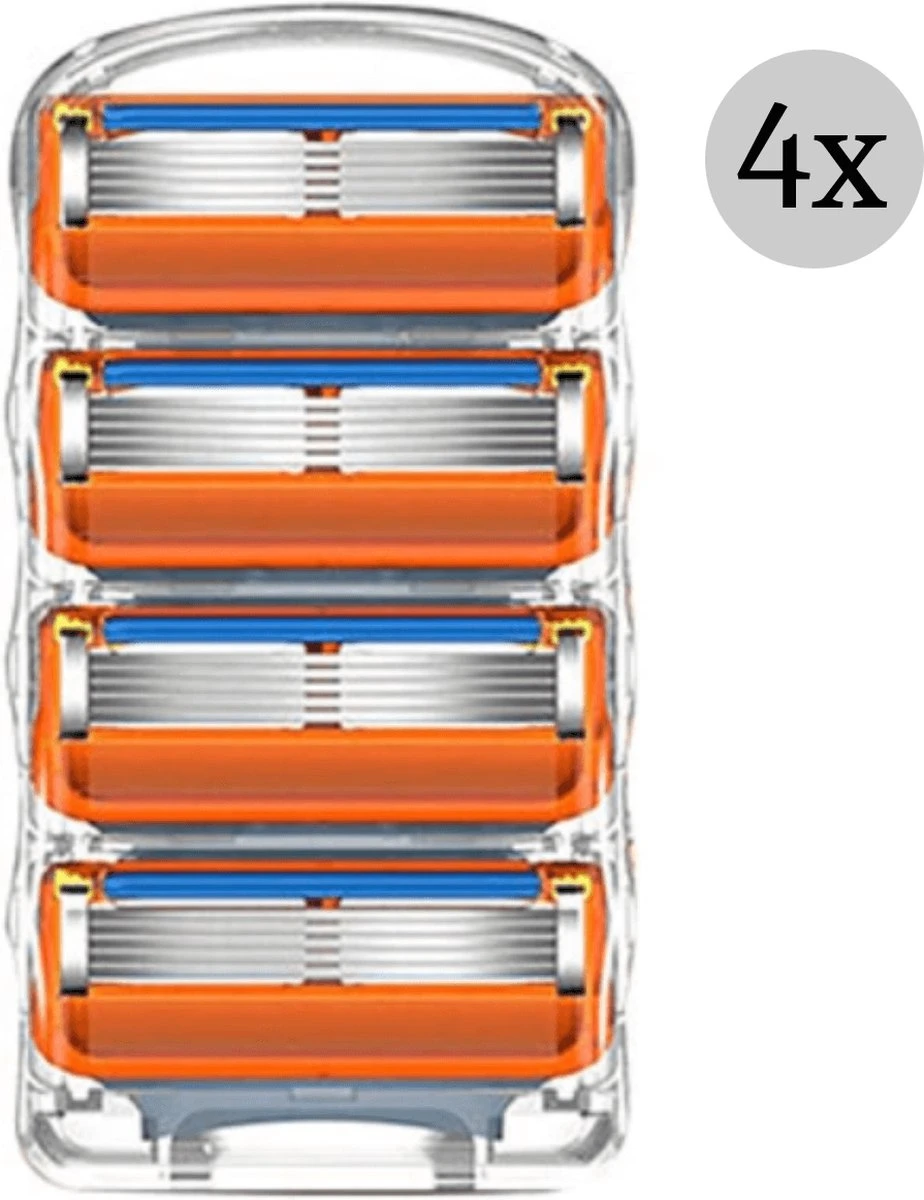4x Scheermesjes - Compatibel Met Gillette Fusion Scheermes (5 Blades) Vervanging 1 4x Scheermesjes - Compatibel Met Gillette Fusion Scheermes (5 Blades) Vervanging