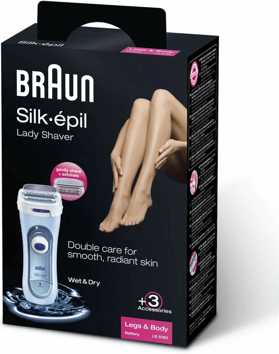 Braun Silk-épil Lady Shaver 5-160 - Bleu - 3en1 Pour Femme - Rasoir Électrique - Tondeuse & Exfoliation 4 Braun Silk-épil Lady Shaver 5-160 - Bleu - 3en1 Pour Femme - Rasoir Électrique - Tondeuse & Exfoliation - Afbeelding 4