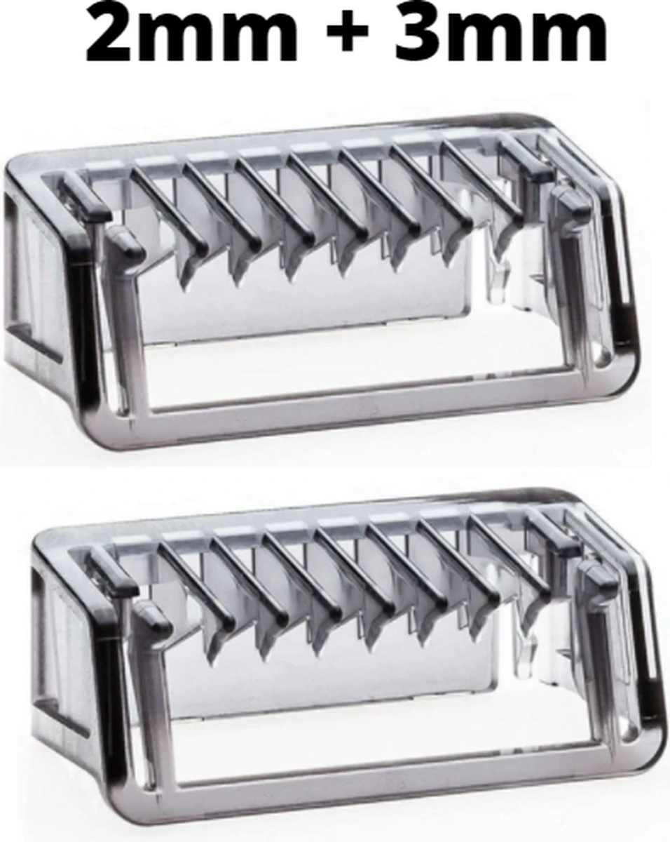 Merkloos Philips Opzetkam Oneblade - 2mm + 3mm - 2 STUKS - Kam Opzetstuk Oneblade Scheerapparaat - Geschikt Voor Philips Zie Type! 1 Merkloos Philips Opzetkam Oneblade - 2mm + 3mm - 2 STUKS - Kam Opzetstuk Oneblade Scheerapparaat - Geschikt Voor Philips Zie Type!