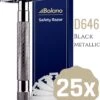 Bolano® Safety Razor Black Metallic + 25 Double Edge Scheermesjes - Klassiek Scheermes Voor Mannen En Vrouwen - Messing