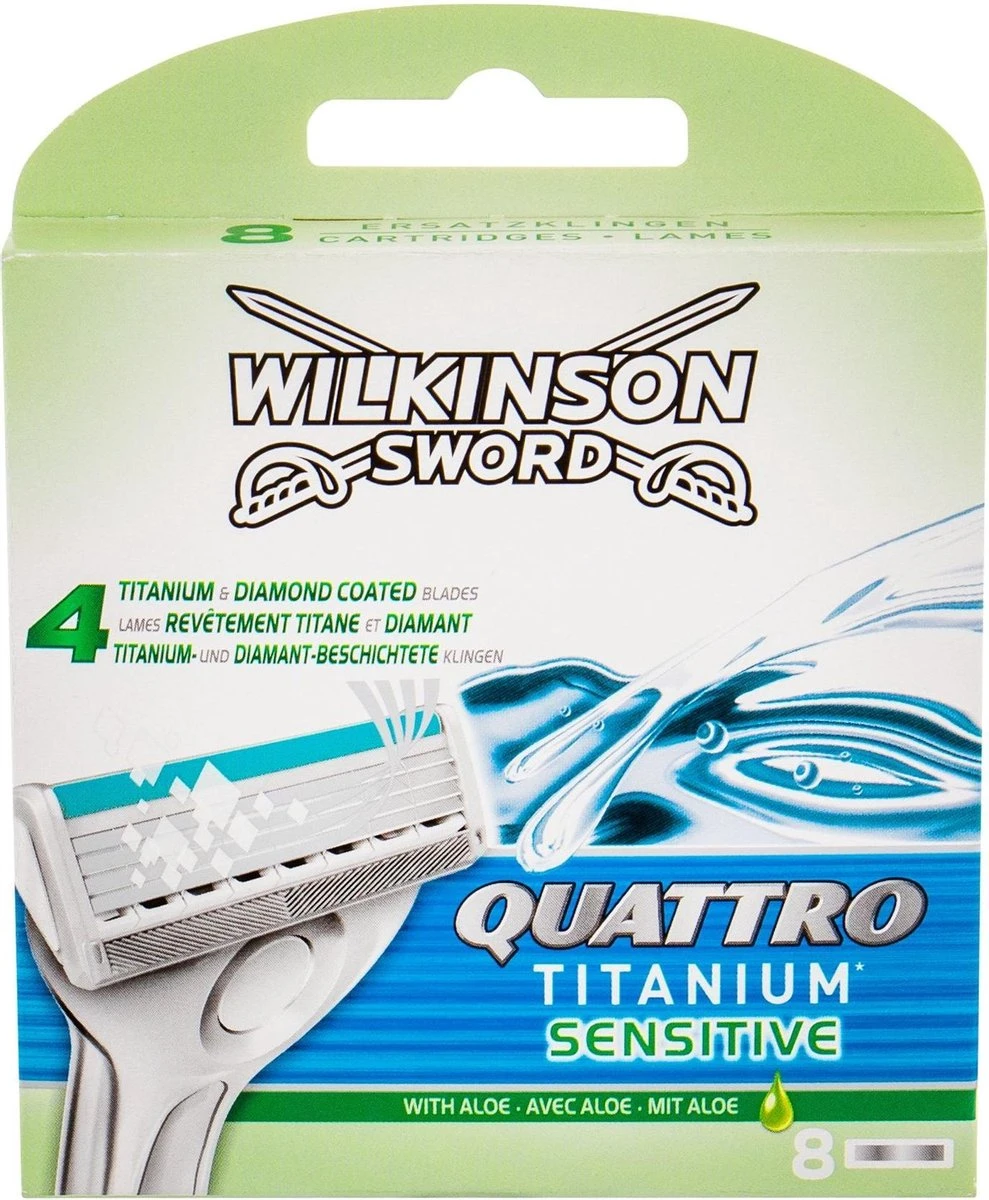 Wilkinson Sword Quattro Titanium Sensitive Razor Blades - 8pcs 1 Wilkinson Sword Quattro Titanium Sensitive Razor Blades - 8pcs